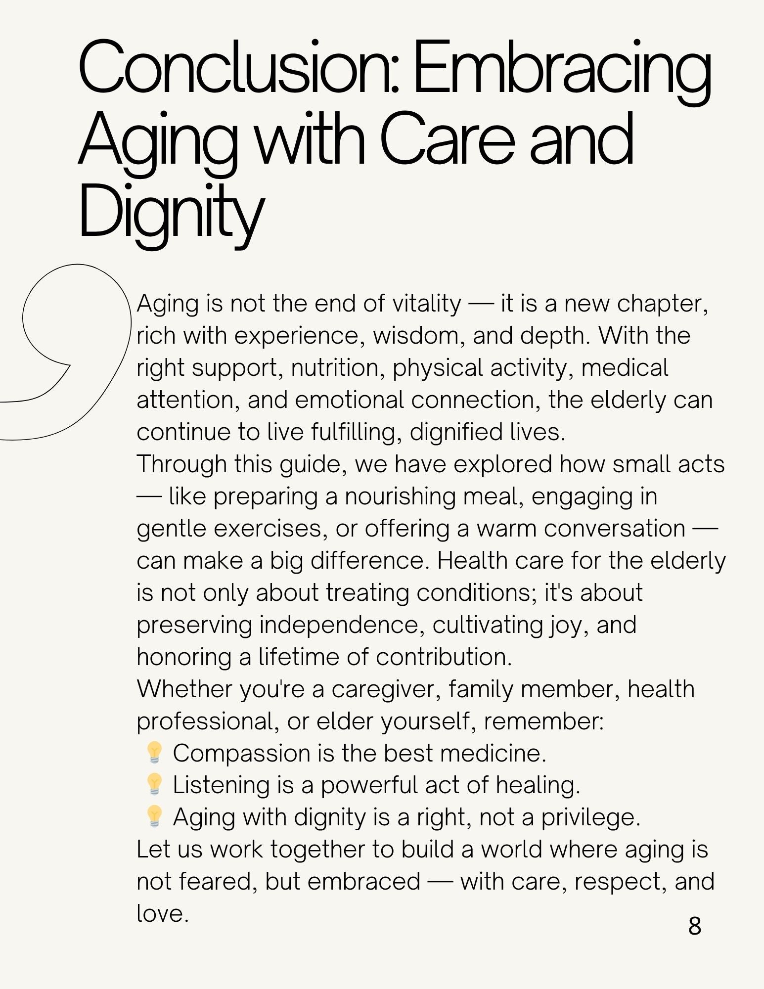 Elderly health care guide; Towards healthy and dignified aging